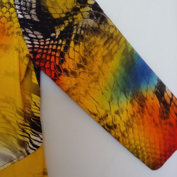 Frank Lyman snake pattern colorful open jacket size 14 - Picture 5 of 13